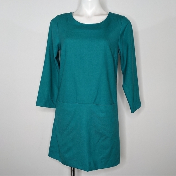 J Crew turquoise blue wool blend dress 4 - Picture 1 of 7
